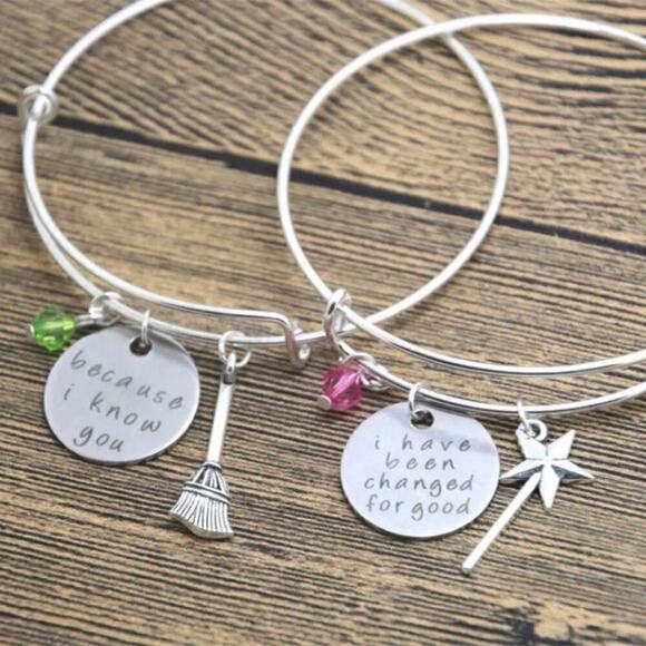 Wicked the Musical Elphaba Expandable Bangle Charm Bracelet - Picture 2 of 7